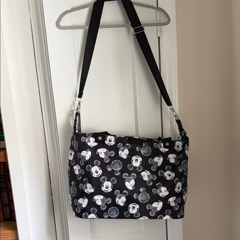 Disney Black and White Mickey Mouse Shoulder Bag, perfect as a personal item